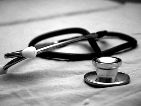 Stethoscope resting on a table
